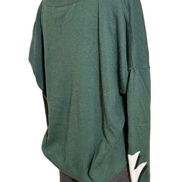 Forest Green Graphic Sweater, Sz L,Soft Crewneck, Rocker, Gamer, Edgy - Picture 4 of 8